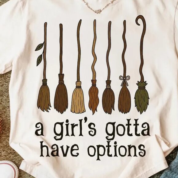 Tops - A Girl Gotta Have Options, Retro Halloween, Witches Halloween Shirt
